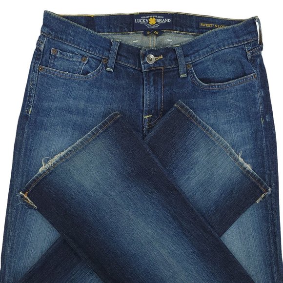 Lucky Brand Jeans READ Sweet N Low Women Size 6 / 28 Mid Rise Boot Cut Dark Wash - Picture 3 of 13